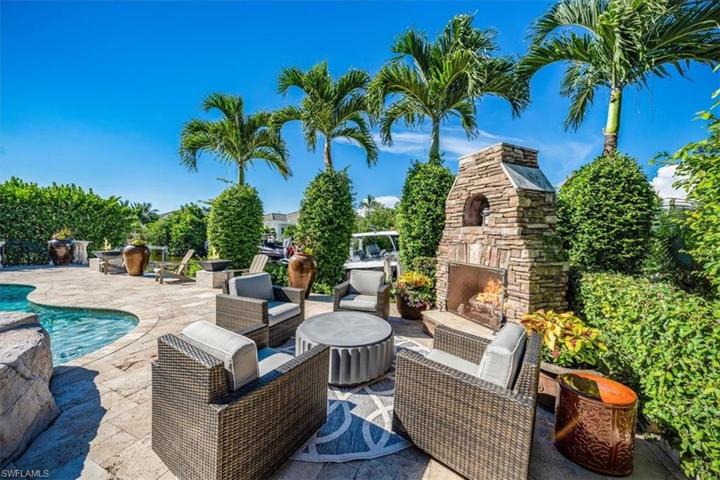 Stone fireplace