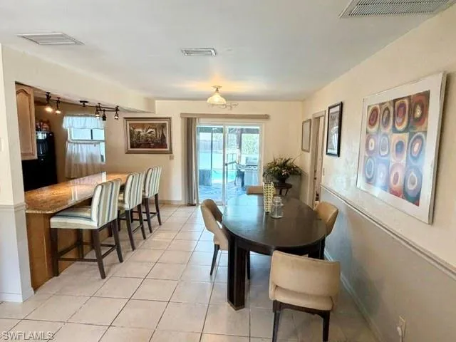 The conveniently located dining area with outdoor views