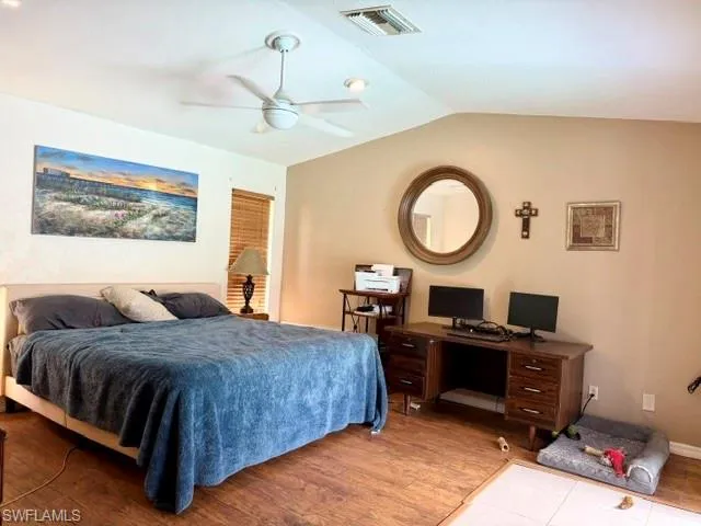 The Master Bedroom with vaulted ceilings, which really enhance the space