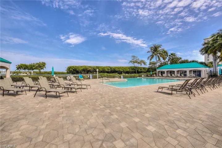 View of pool with a lot of room for family and friends