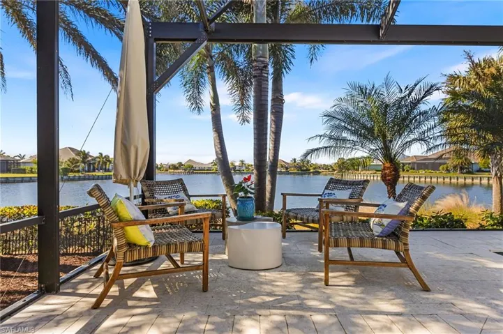 View of patio / terrace with a water view