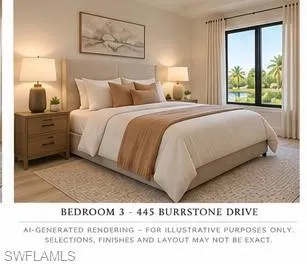 Neutral wall palette featuring black-framed windows and wood-finish flooring