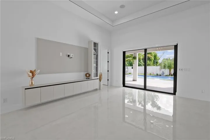 Unfurnished room with recessed lighting