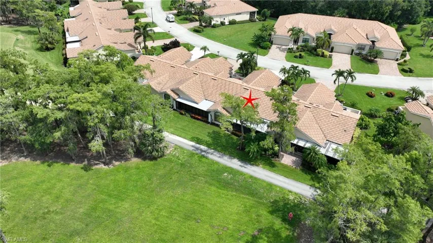 Rear aerial view of villa