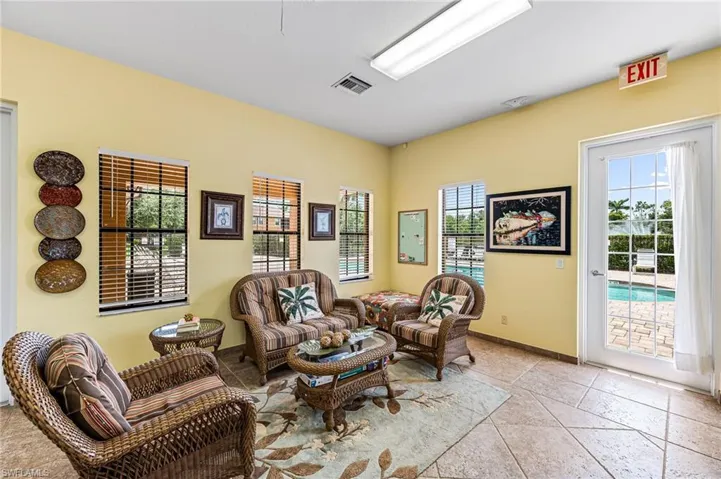 Sitting area in poolside clubhouse