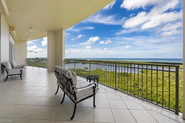 Balcony with a water view