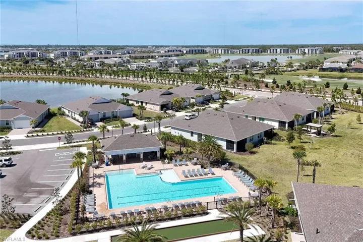 Aerial view of Preserve at Babcock community pool