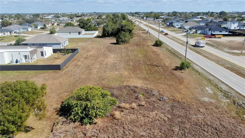 Aerial perspective of suburban area