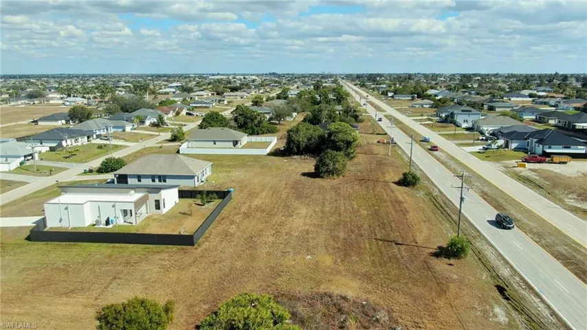 Aerial view of residential area