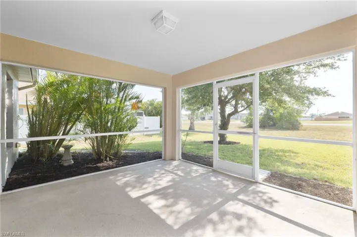 Custom expanded lanai faces east for enjoying morning sun
