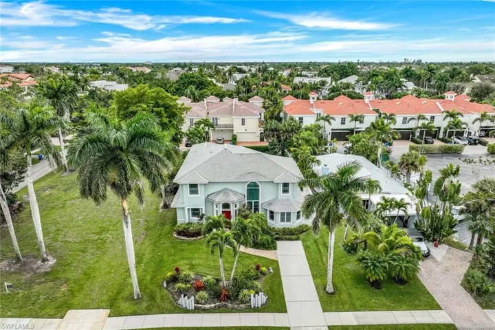 Aerial view of residential area