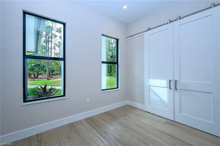 Den with barn doors