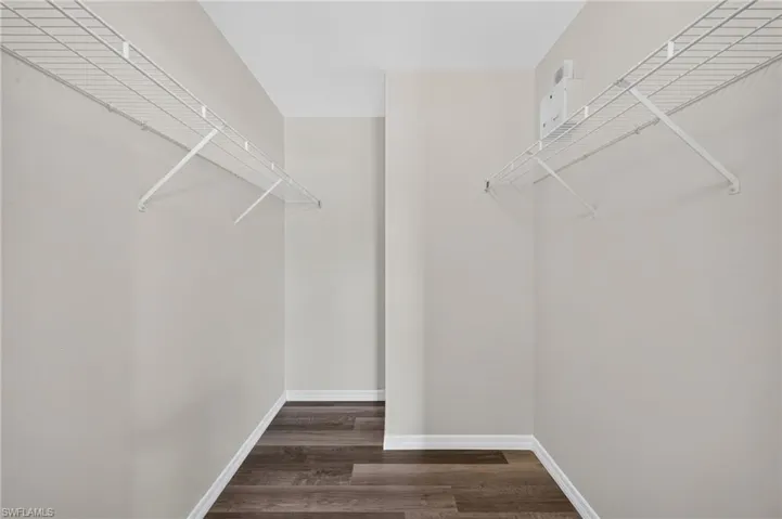 Wire shelving system with wood-finish flooring