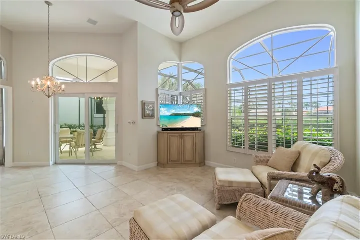 Light and bright is this family room area