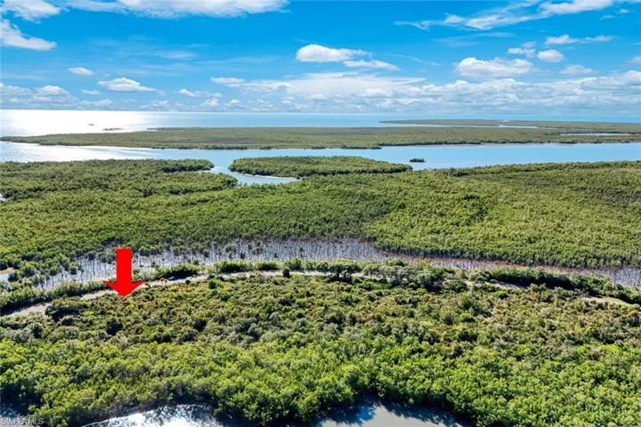 Aerial view of a large body of water