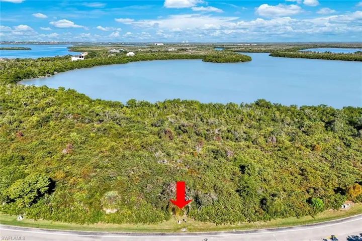 Aerial view of a large body of water