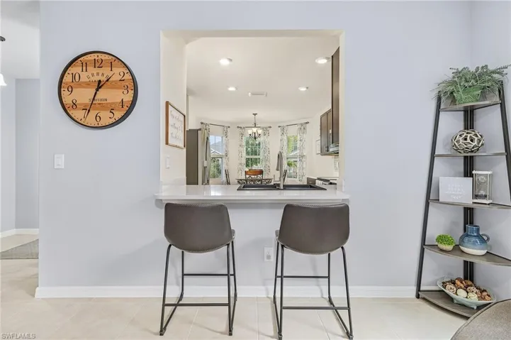 Snack Bar and Pass Through to Kitchen