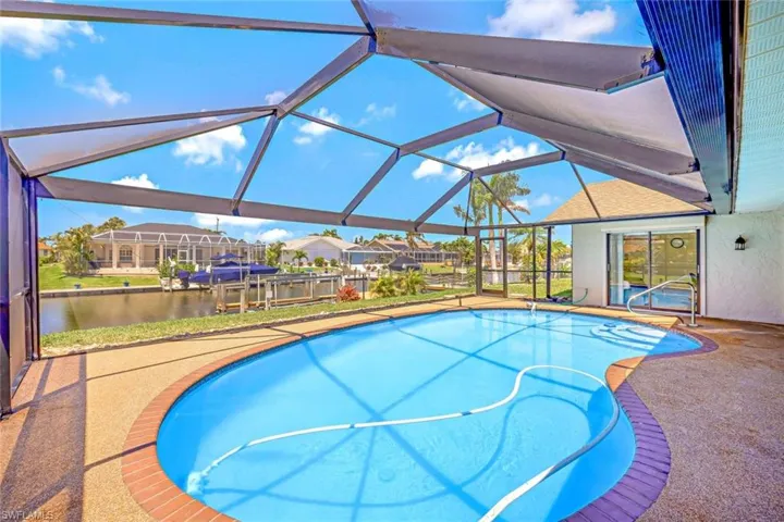 Sparkling pool with view of canal