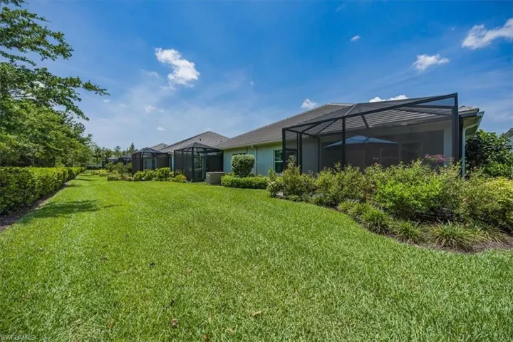 Lawn behind villa.