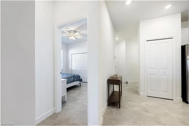 Hall with recessed lighting
