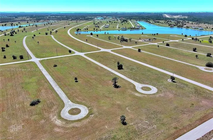 Bird's eye view of a nearby body of water