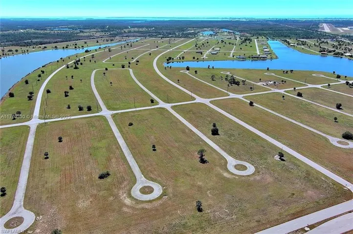Drone / aerial view of a nearby body of water