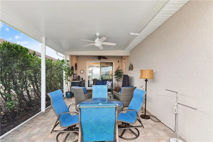 View of patio / terrace with ceiling fan