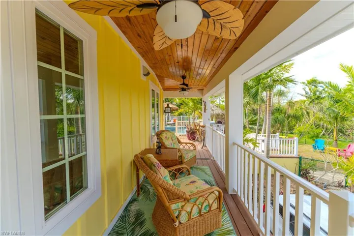 Porch with a ceiling fan- Virtually Edited Image