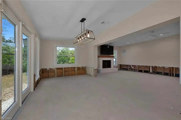 Access the backyard from the dining room.