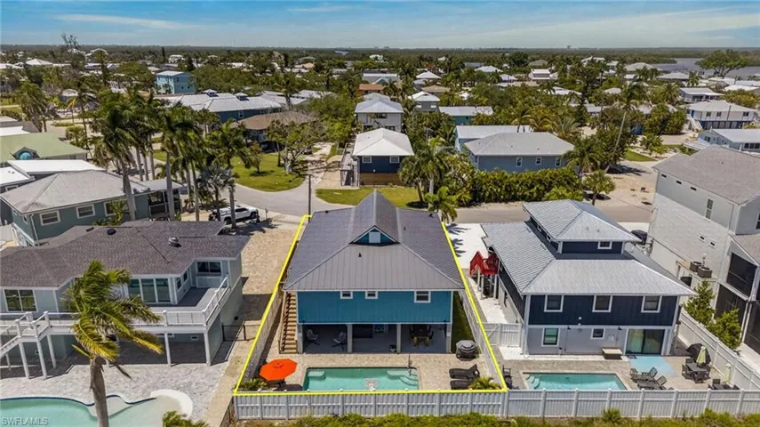 Aerial view of rear of home