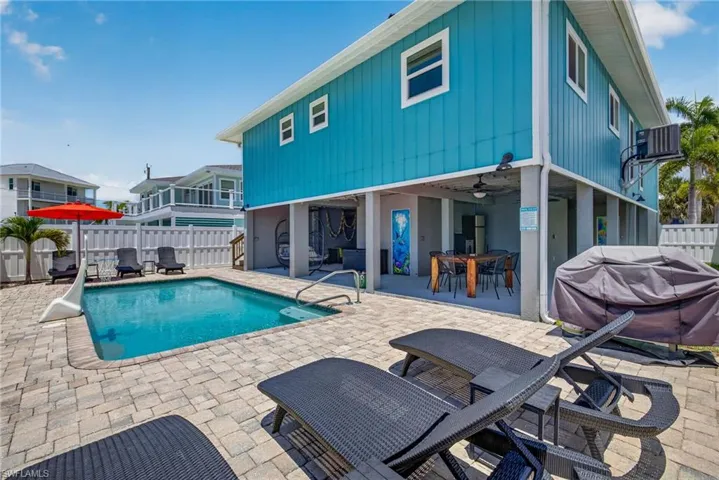 Large pool deck with massive covered space!