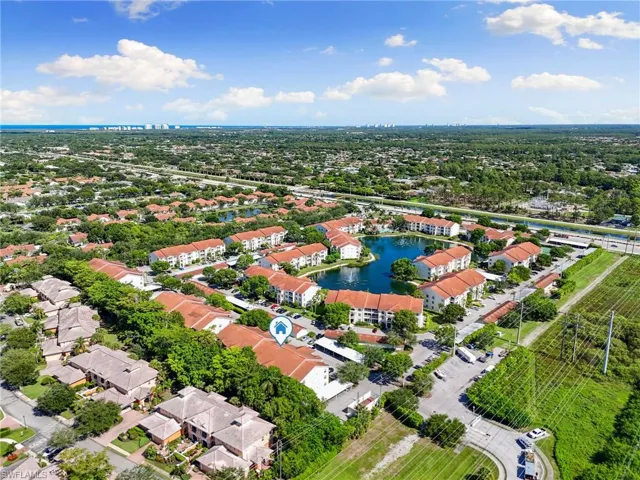 Drone / aerial view of a large body of water