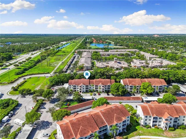 Aerial view of the condo building