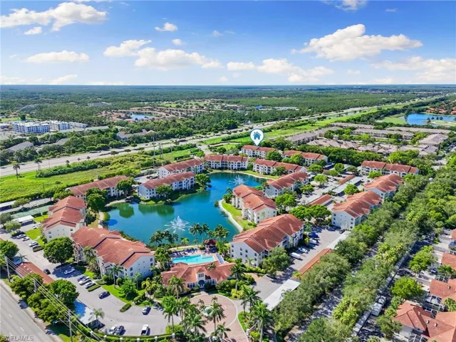 Aerial view of a large body of water