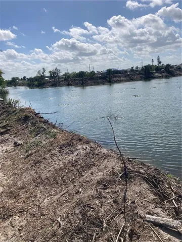 Looking east at the intersecting canals. The vegetation has been removed along canal.