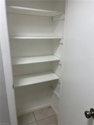 Built-in shelving unit with multiple shelves
