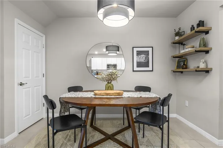 Dining room with baseboards