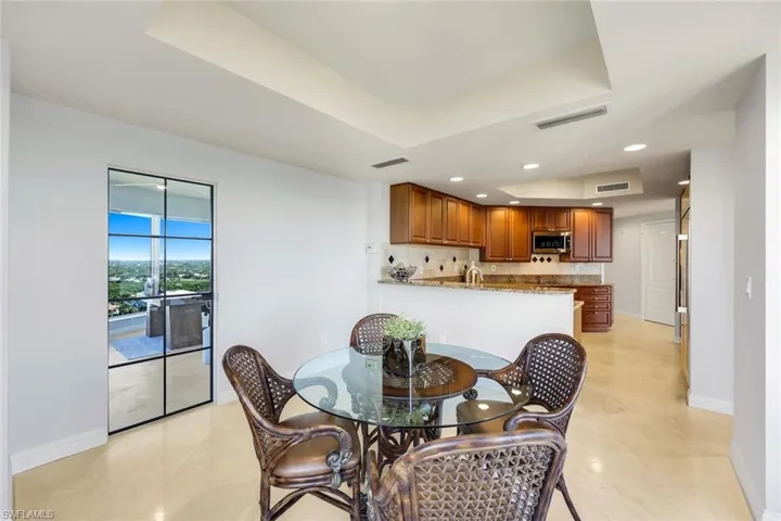 Breakfast nook adjacent to the kitchen.