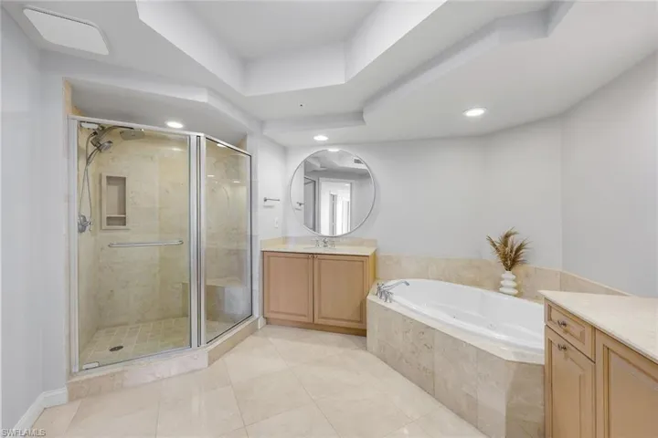 Large walk in shower and a soaking tub!