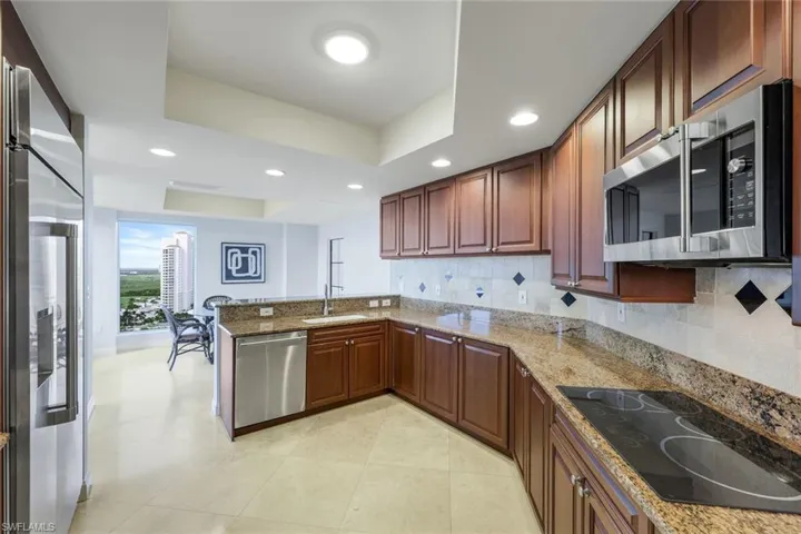 This kitchen offers plenty of space for two chefs.