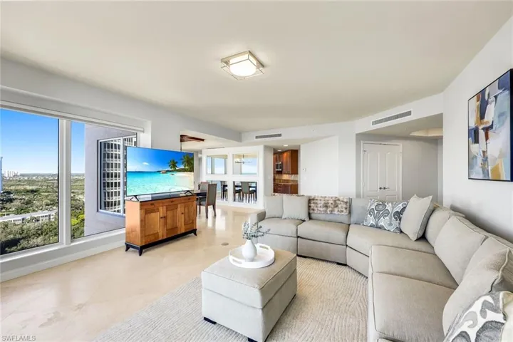 Floor-to-ceiling offers ample natural light.