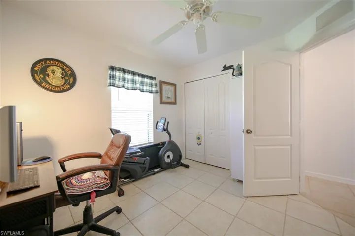 Bedroom #3 Has Tile Floor, Walk-In Closet, and Ceiling Fan!