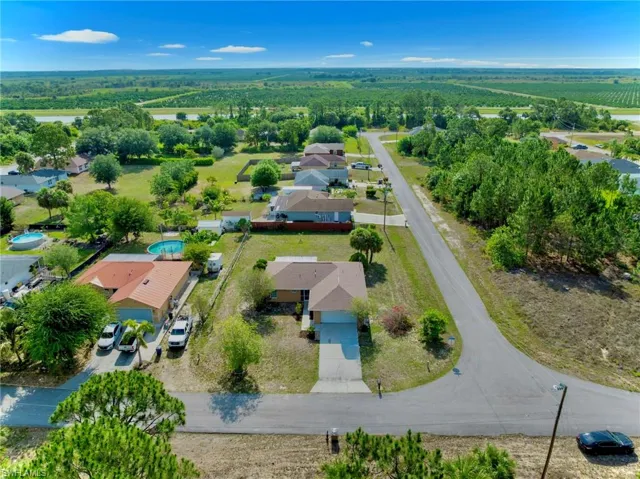 Aerial perspective of suburban area
