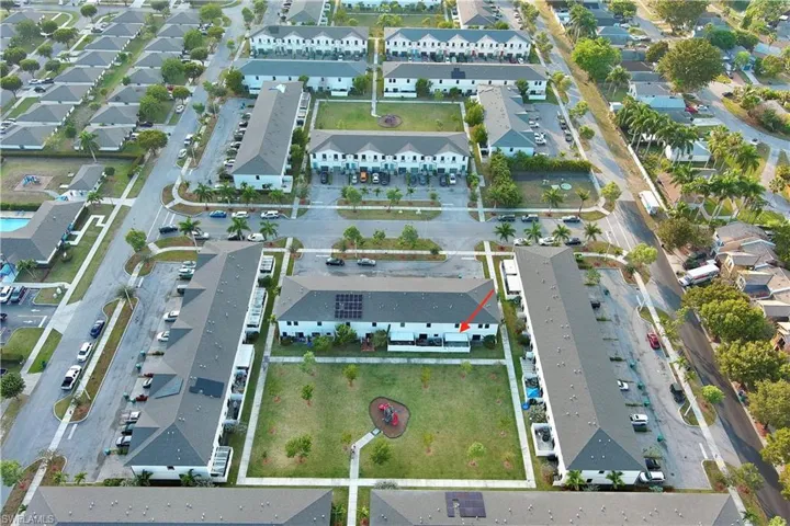 Aerial view of residential area