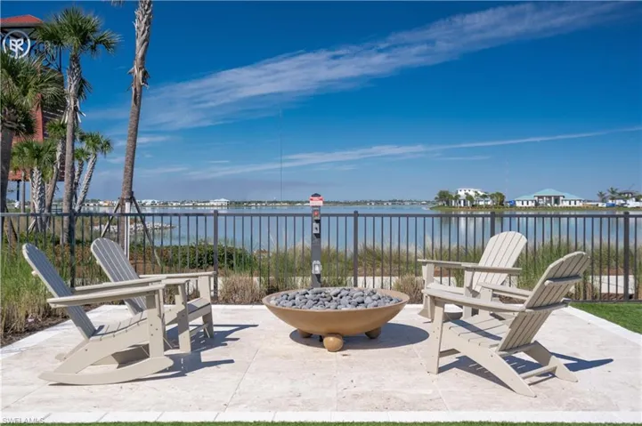 Water view from Cypress Lodge and fire pit