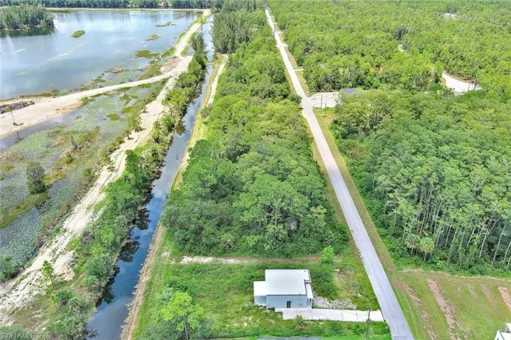Aerial view of a large body of water