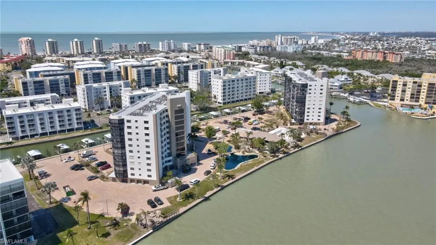 View of urban area featuring a nearby body of water