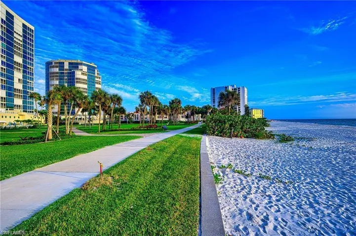 Private Promenade Sidewalk along the Beach for Park Shore Residents Only