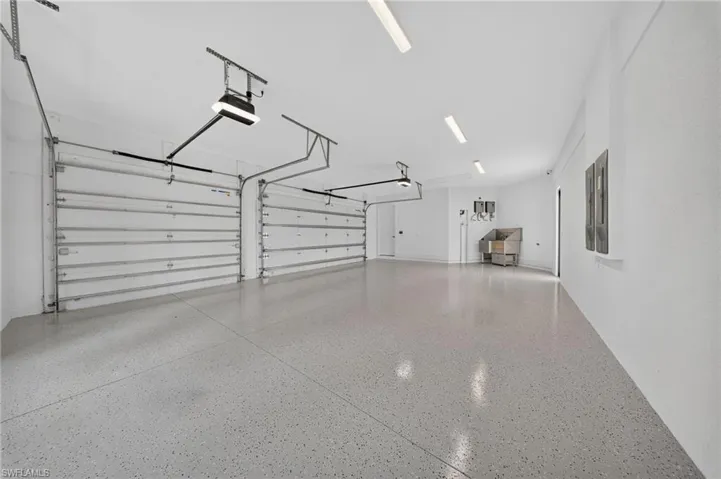 Garage with dog washing station