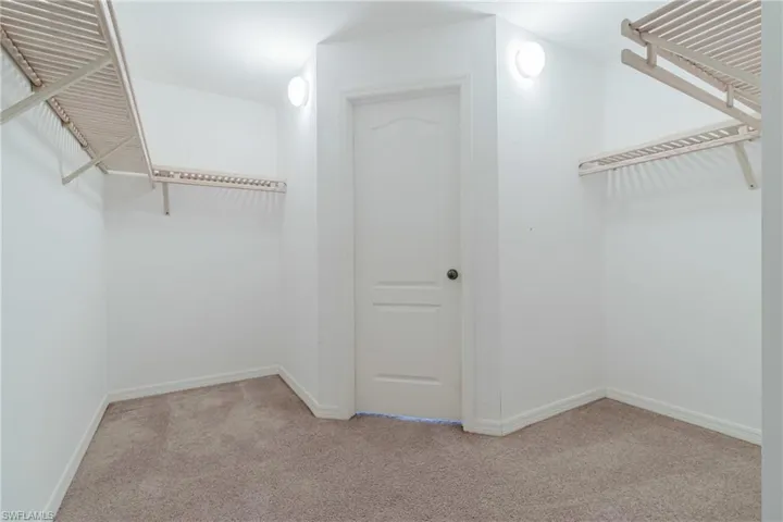 Spacious closet featuring carpet